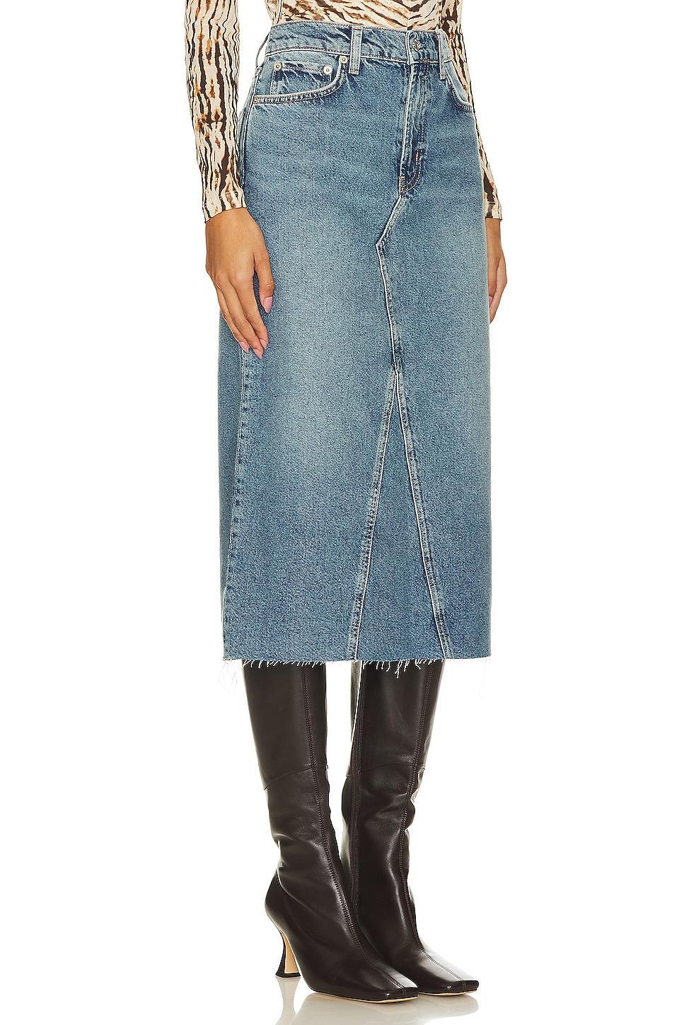 Womens Highland Denim Midi-Skirt Product Image