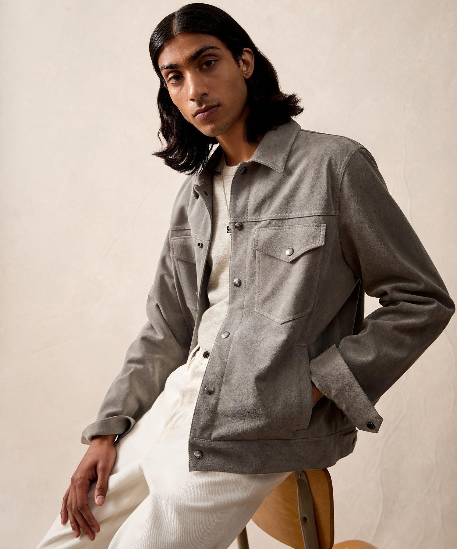 Italian Suede Snap Dylan Jacket Product Image