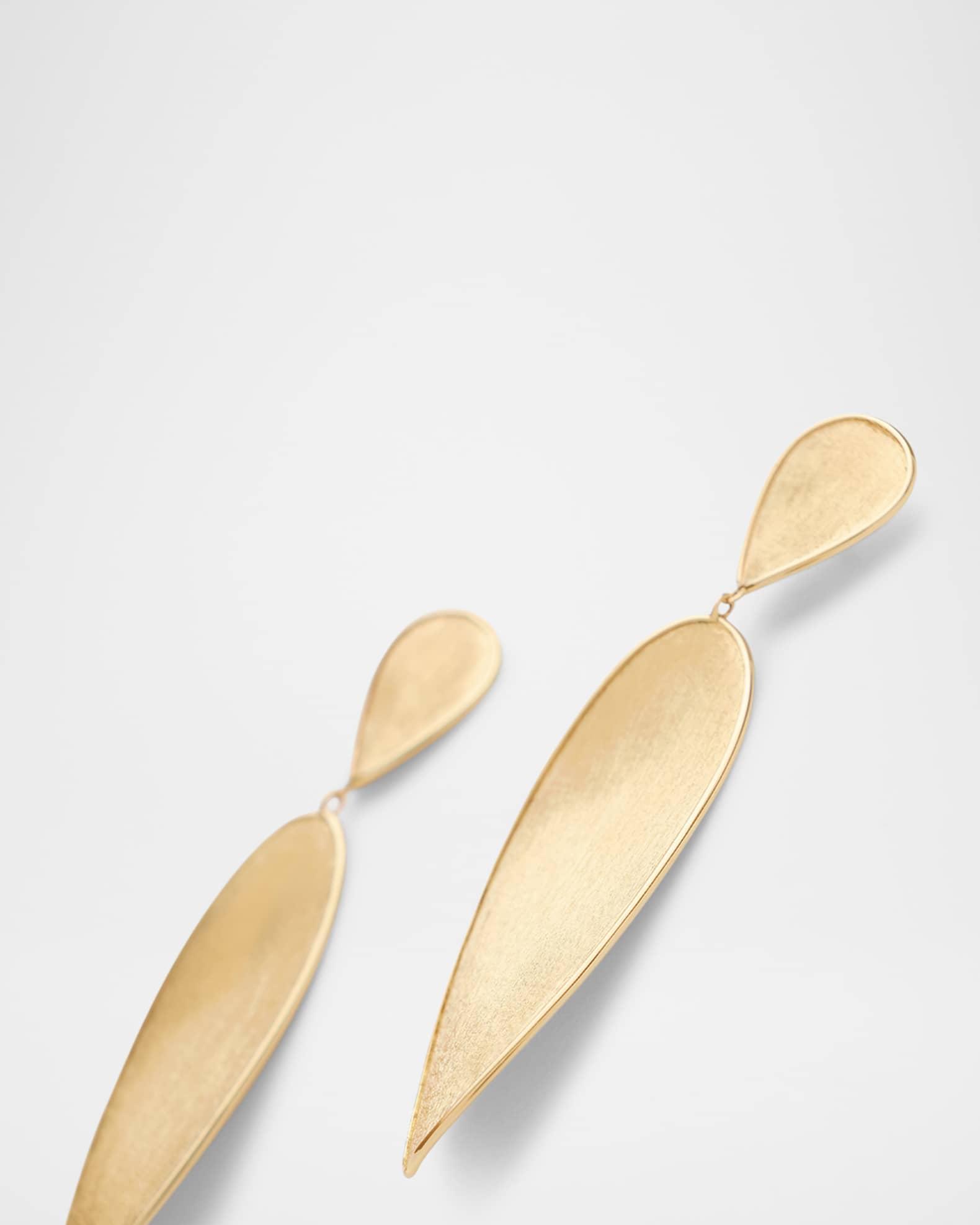 18K Yellow Gold Lunaria Twist Double Drop Earrings Product Image