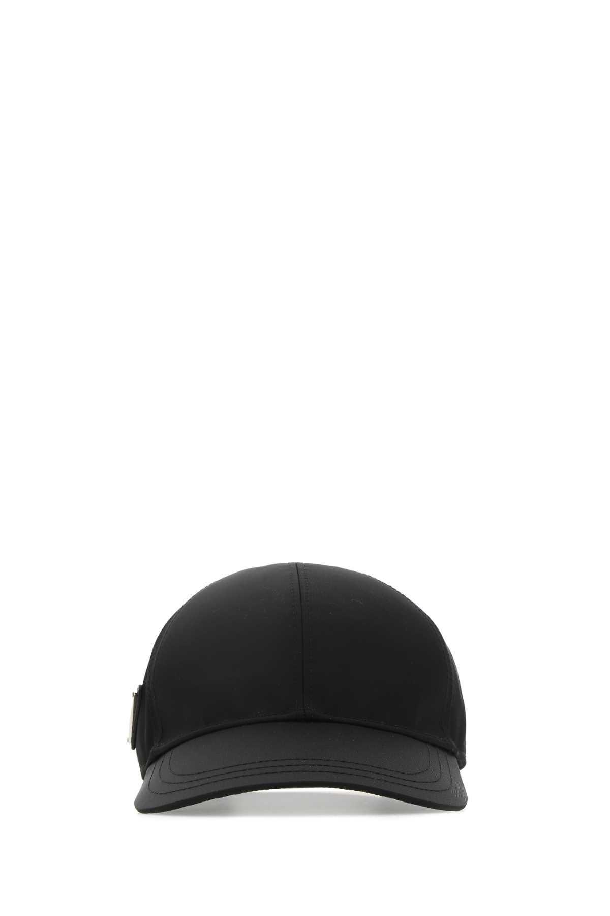 PRADA Black Nylon Baseball Cap Product Image