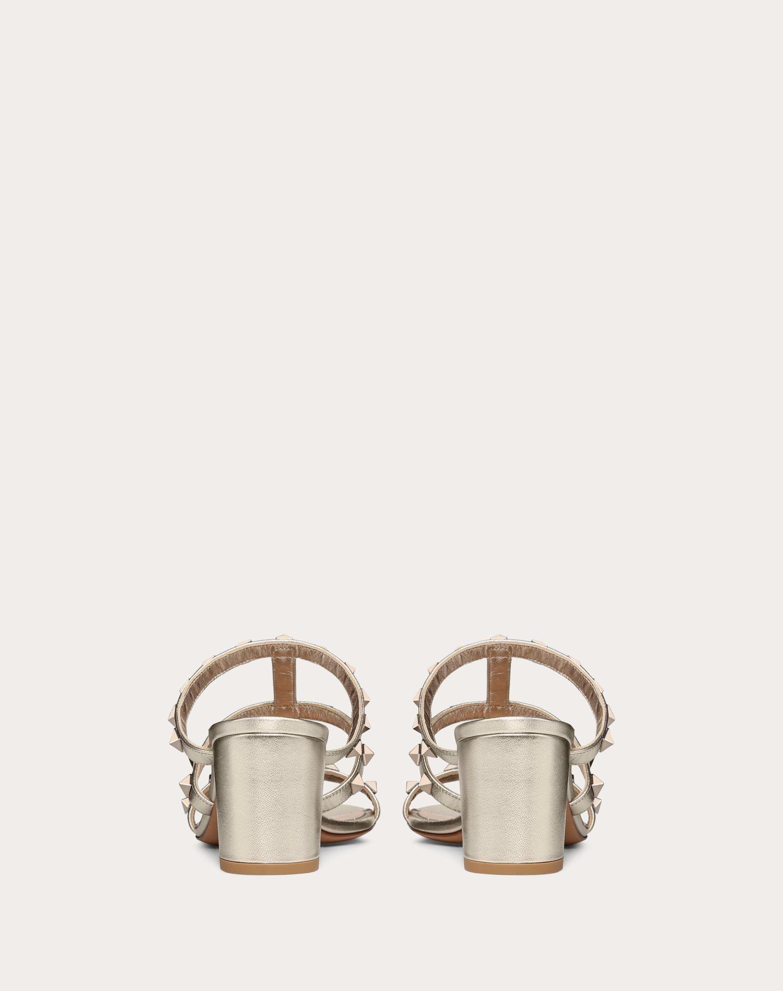 Rockstud Metallic Calfskin Leather Slide Sandal 60 Mm Product Image