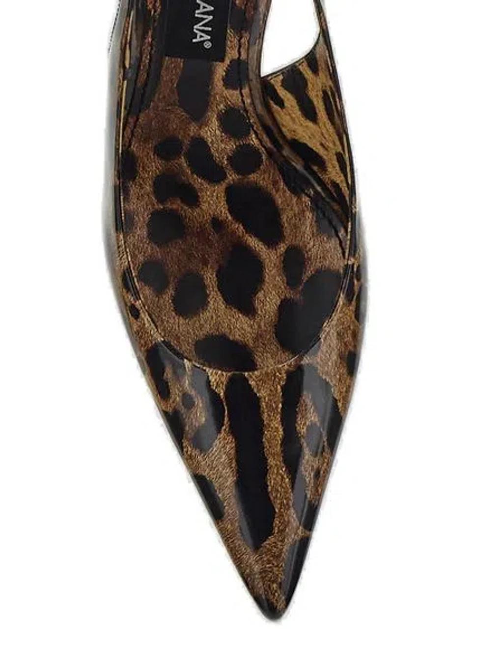 DOLCE & GABBANA Luxurious Leopard Printed Slingback Pumps For Women In Lavender Product Image