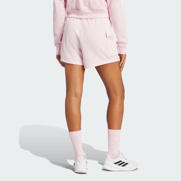 Women's adidas Essentials Small Logo Terry Sportswear Cargo Shorts, Size: XL, Bliss Purple Product Image