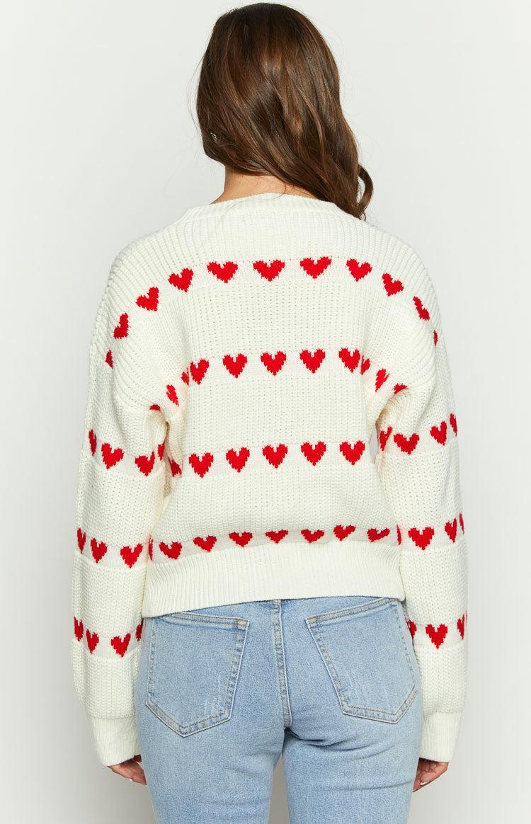 Lovey Red Heart Stripe Jumper Product Image