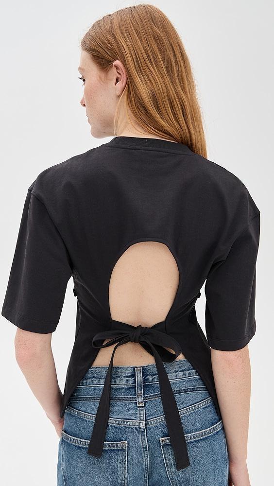 GANNI Heavy Cotton Tie Back Waisted T-shirt | Shopbop Product Image
