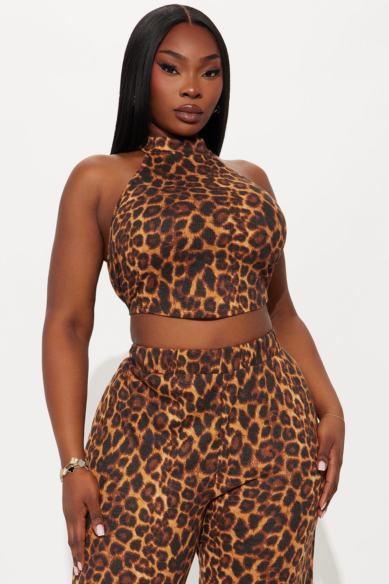My Wild Side Leopard Pant Set - Brown/combo Product Image