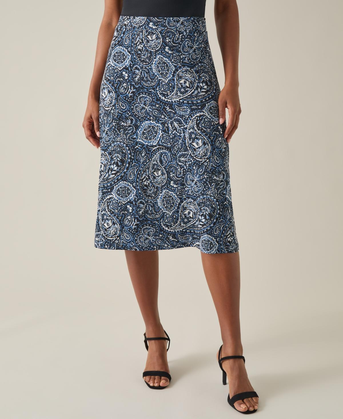 Kasper Womens Printed Pull-On Midi Skirt Product Image