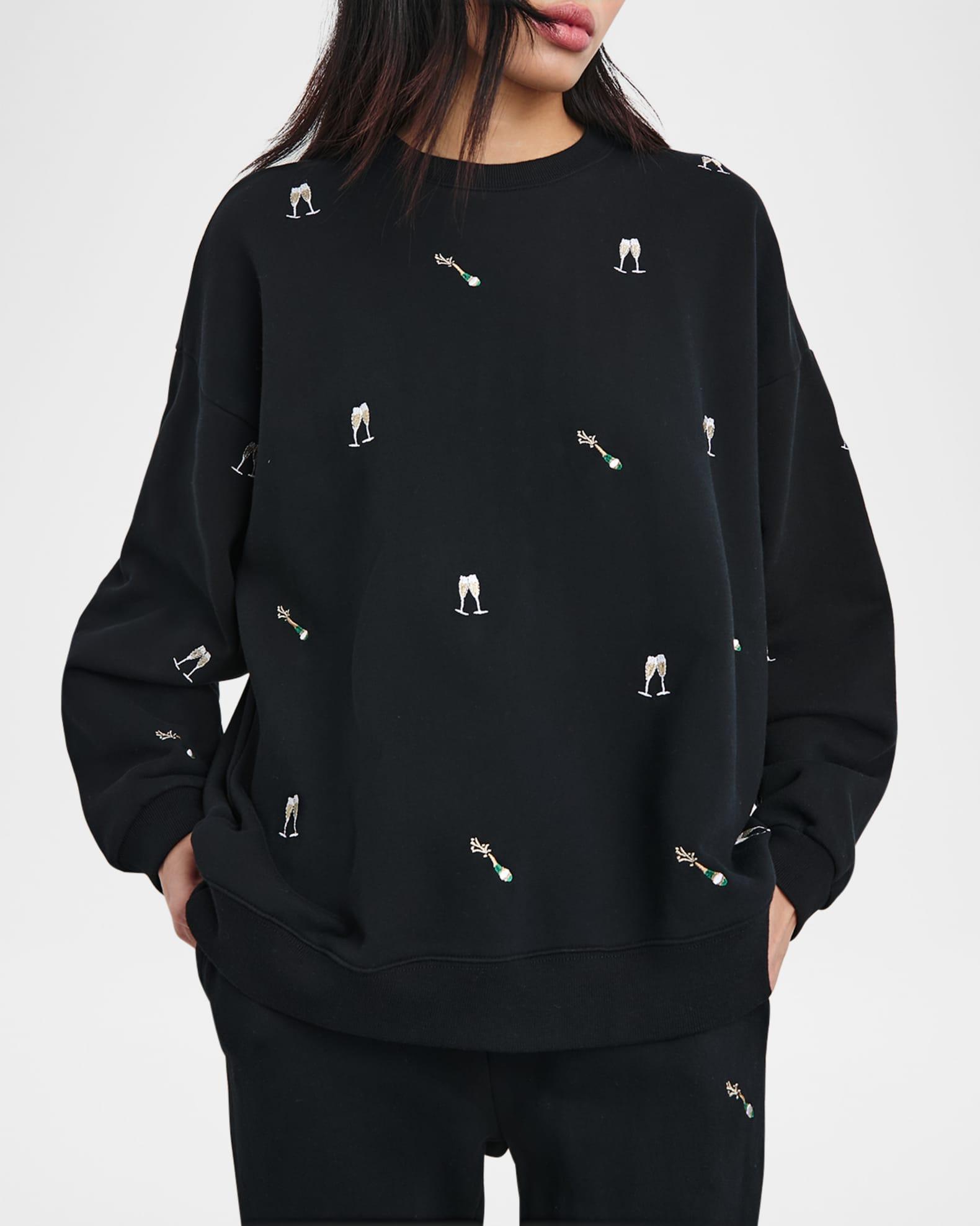 Varsity Champagne Embroidered Sweatshirt Product Image