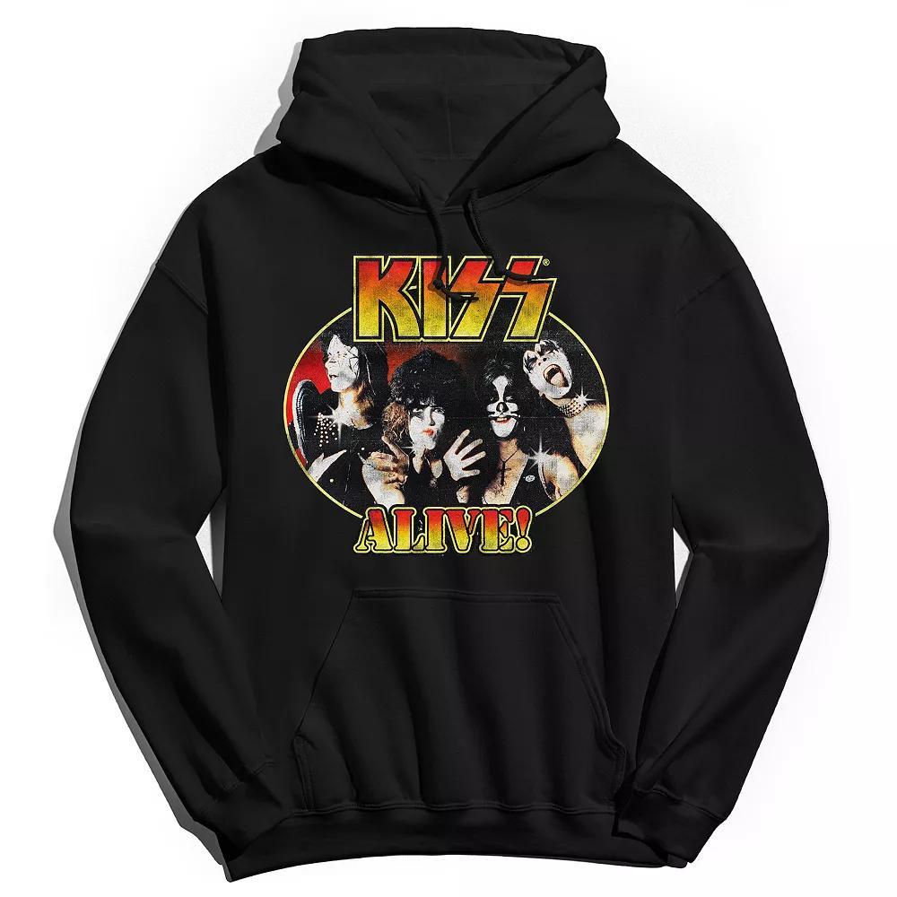 Men's Kiss Alive Vintage Hoodie, Size: Small, Black Product Image