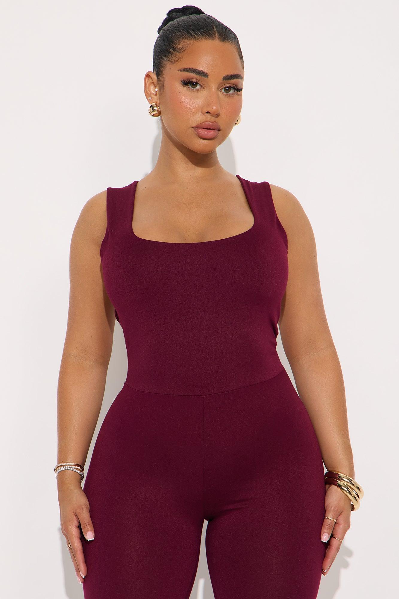 Nichole Capri Jumpsuit - Wine Product Image