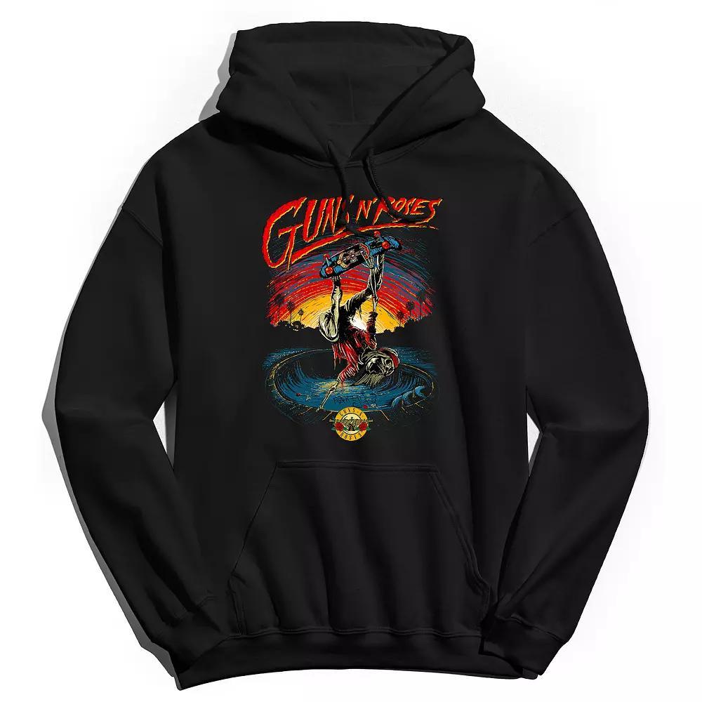 Men's Guns n' Roses Skate Skeleton Hoodie, Size: Medium, Black Product Image
