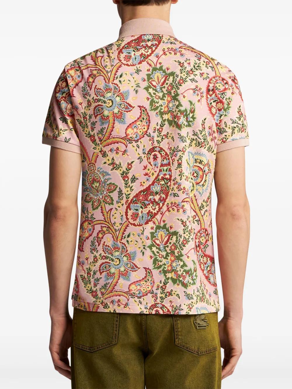 floral paisley print polo shirt Product Image