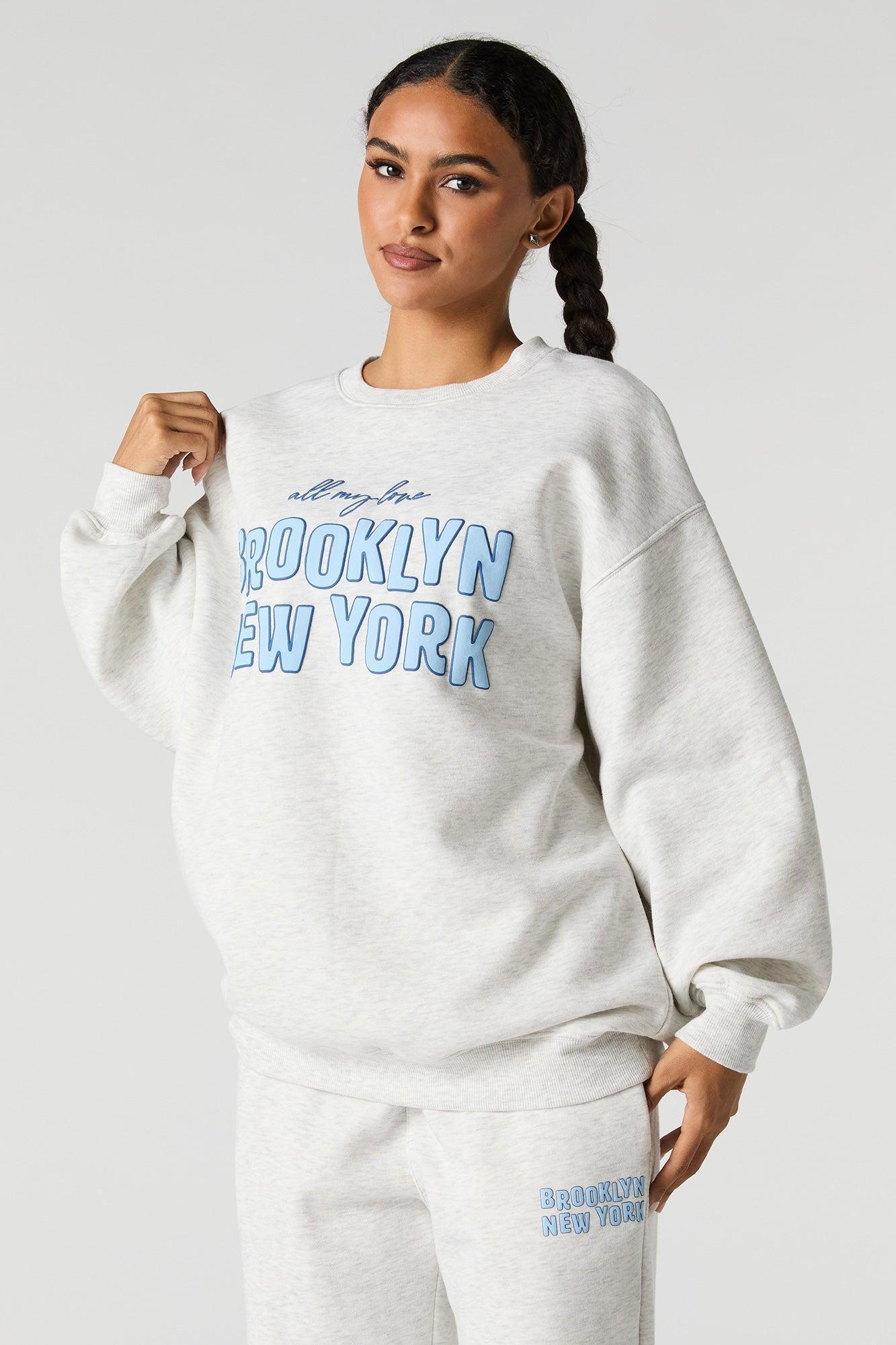Graphic Fleece Oversized Sweatshirt Female Product Image
