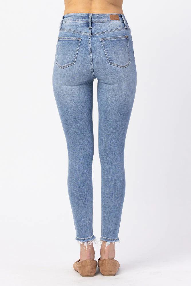 88279   TaVannah Hi-Rise Button Fly Skinny Judy Blue Jeans Product Image