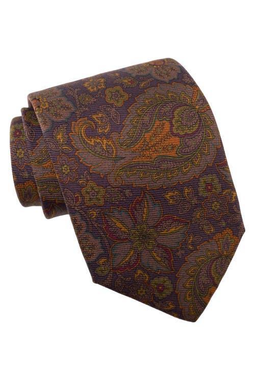 Elizabetta Trevi - Printed Silk Tie for Men in Plum at Nordstrom Product Image