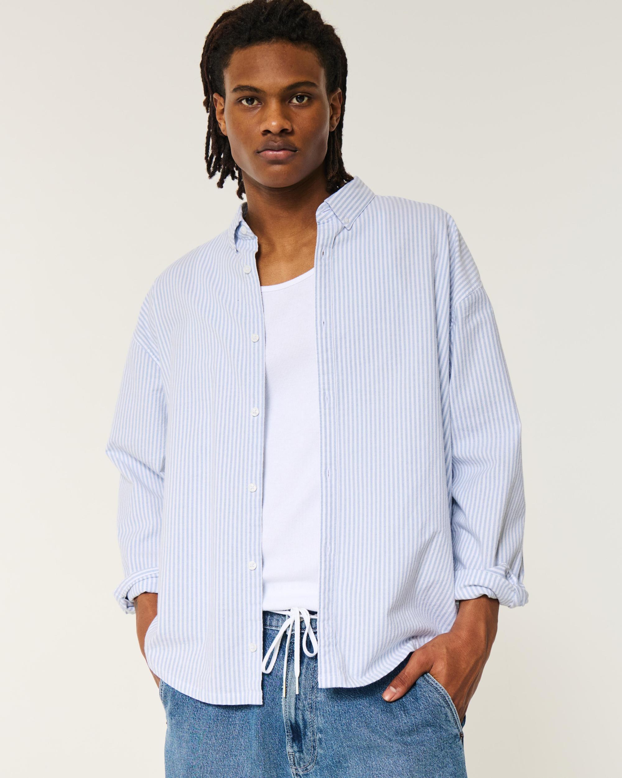 Long-Sleeve Baggy Oxford Shirt Product Image