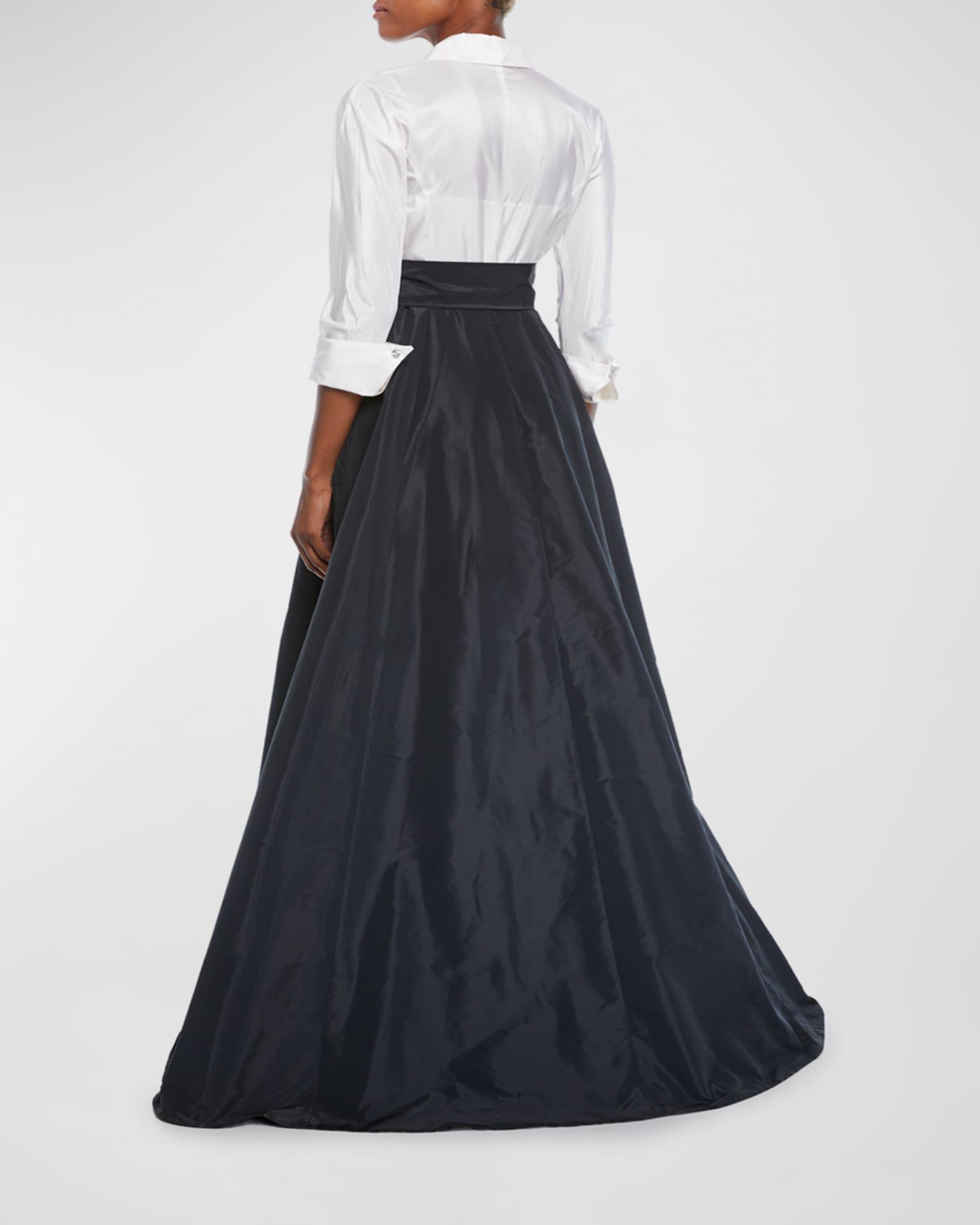 Womens Collared Taffeta Ball Gown Product Image
