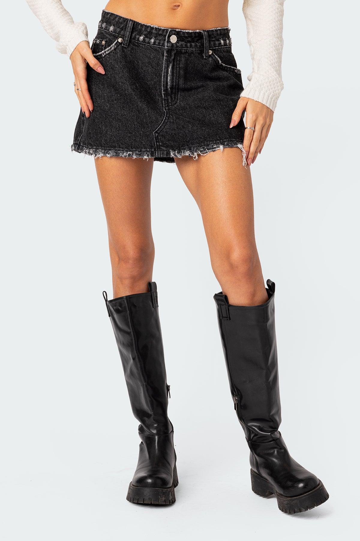 Scarlett Washed Denim Mini Skirt Product Image