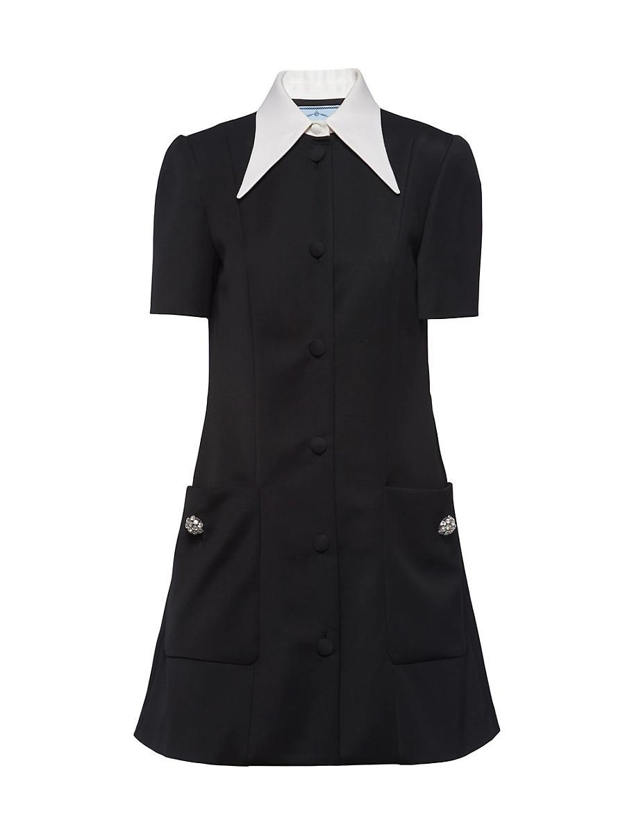 Womens Satin Wool Mini-Dress Product Image