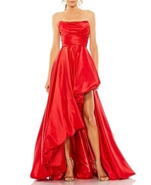 Womens Strapless High-Low Satin Gown Product Image