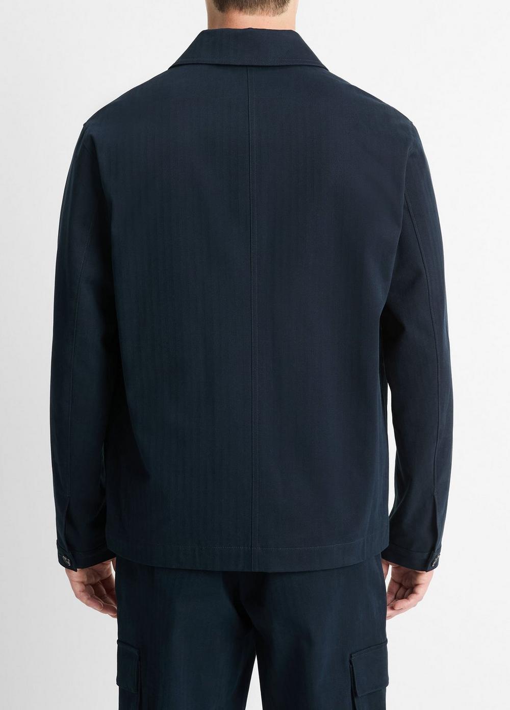 Mens Herringbone Cotton Chore Jacket, Coastal Blue, Size XL Vince Product Image