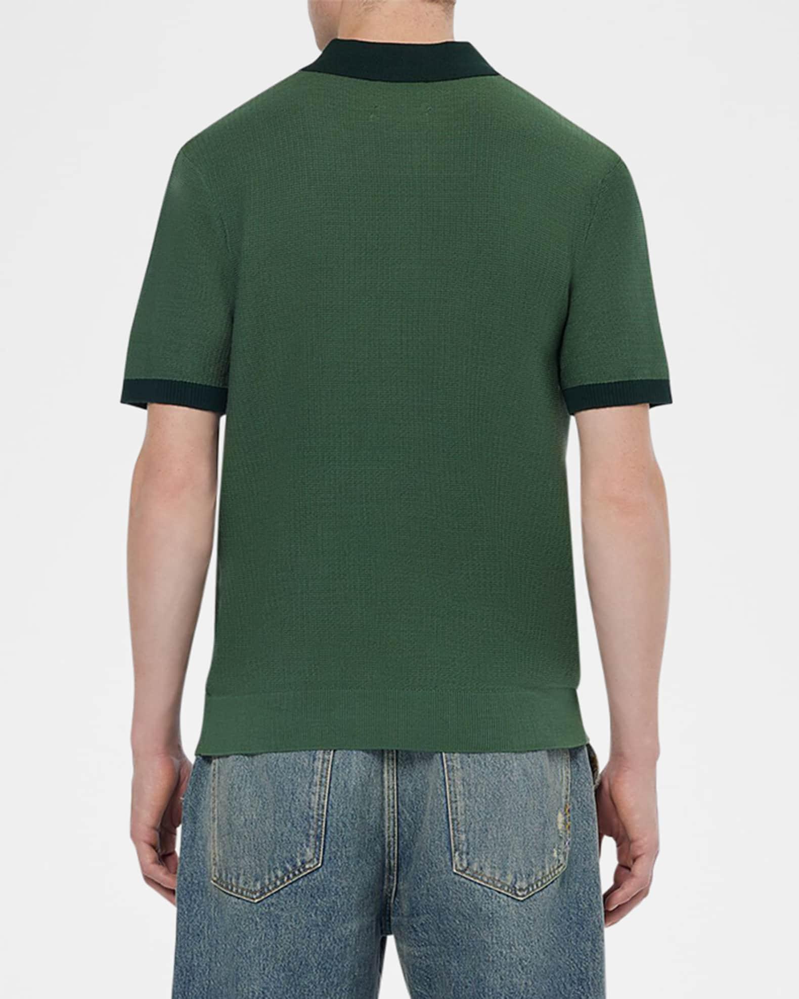 Men's Structured Cotton Knit Polo Shirt Product Image