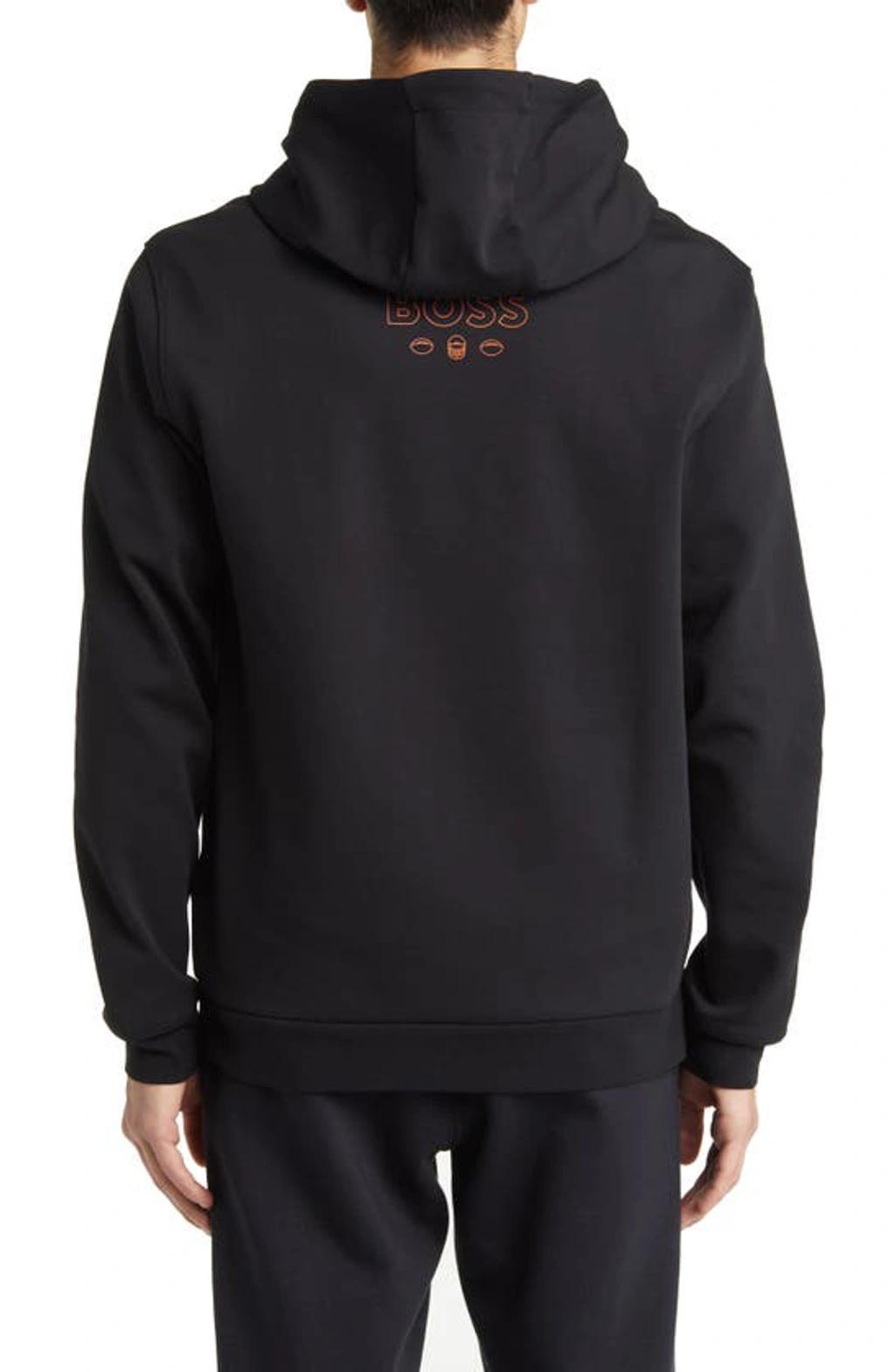 HUGO BOSS Boss X Nfl Cotton-blend Hoodie With Collaborative Branding In Bucs Charcoal Product Image
