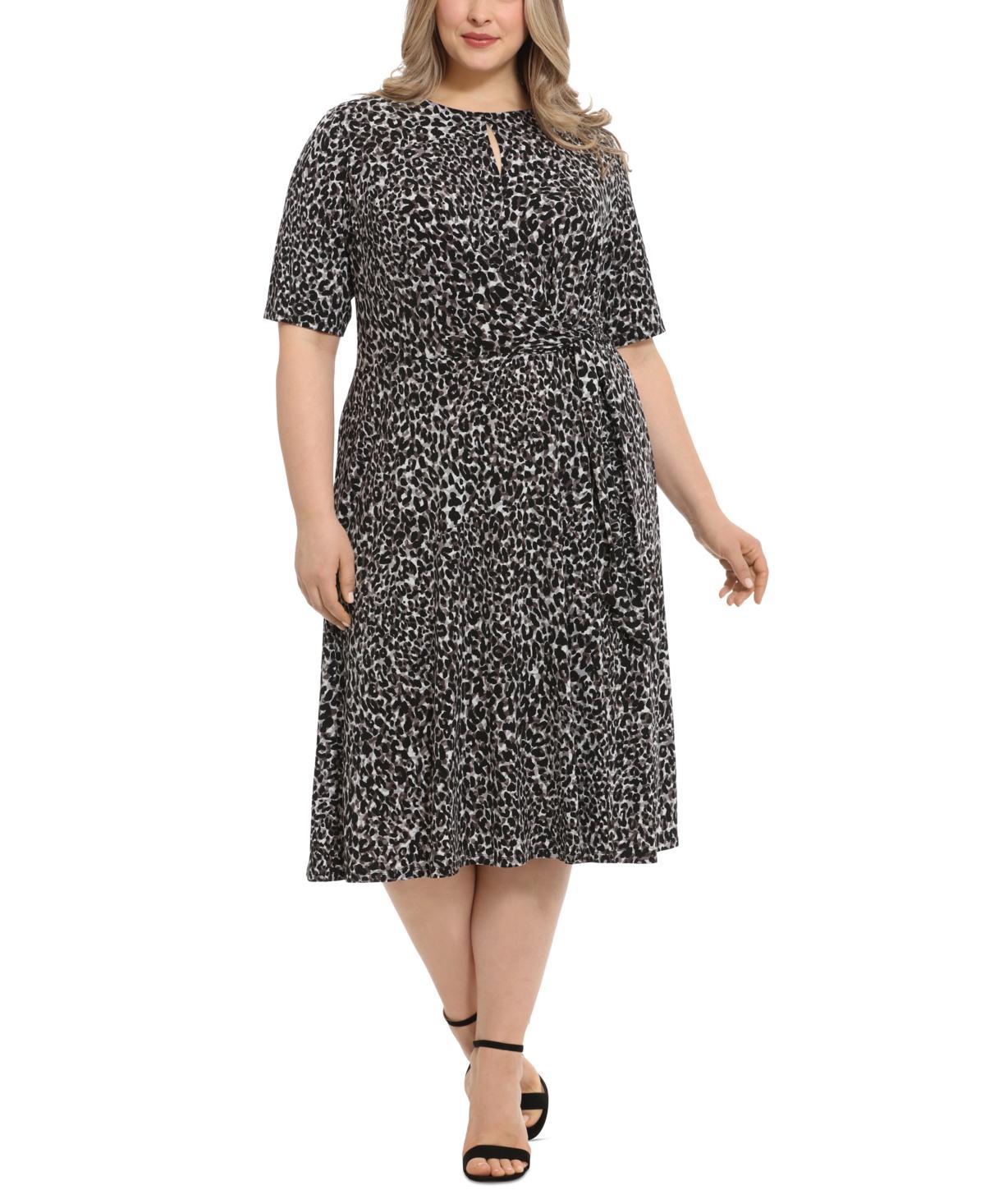 Plus Size London Times Side Tie Midi Dress, Womens Product Image
