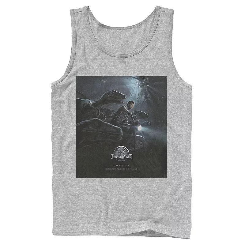 Men's Jurassic Park Velociraptor Tears Through Tank Top, Size: Small, Blue Product Image
