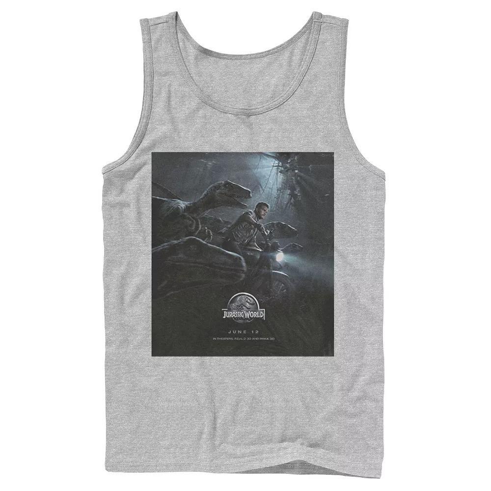 Men's Jurassic Park Velociraptor Tears Through Tank Top, Size: Small, Blue Product Image