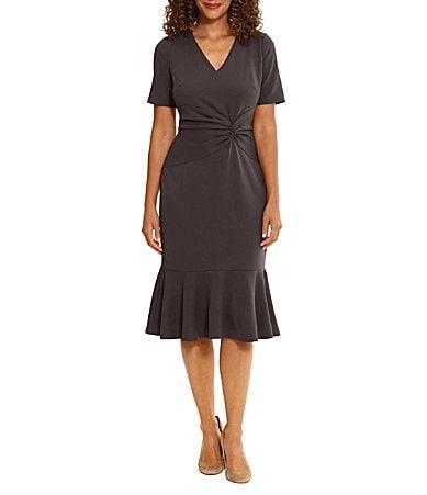 Women's London Times Flounce Midi Twist Dress, Size: 10, Blue Atoll Product Image