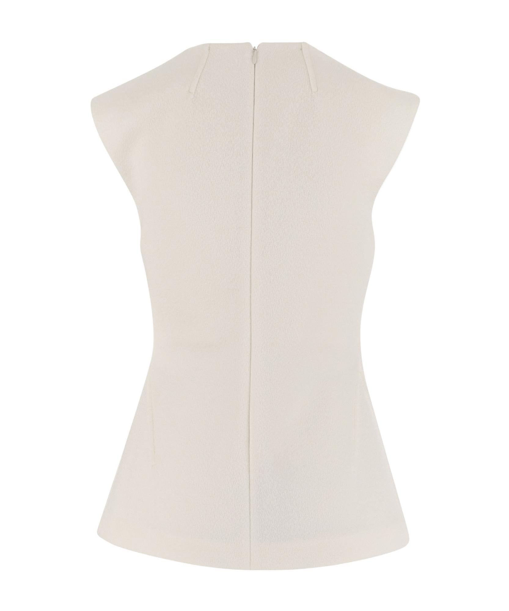 JIL SANDER Round Collar Sleeveless Blouse In White Product Image