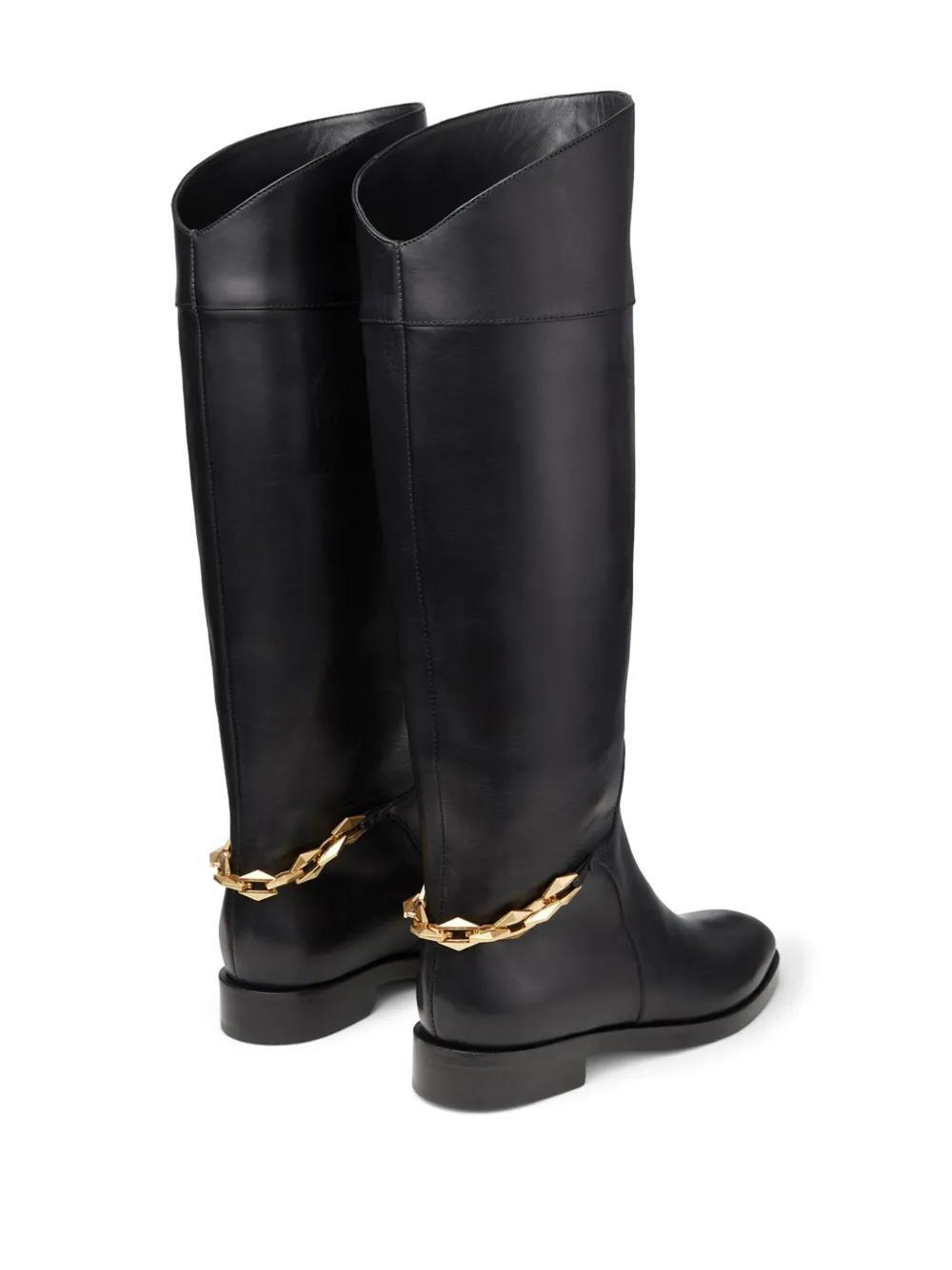Nell chain-detailing leather boots Product Image