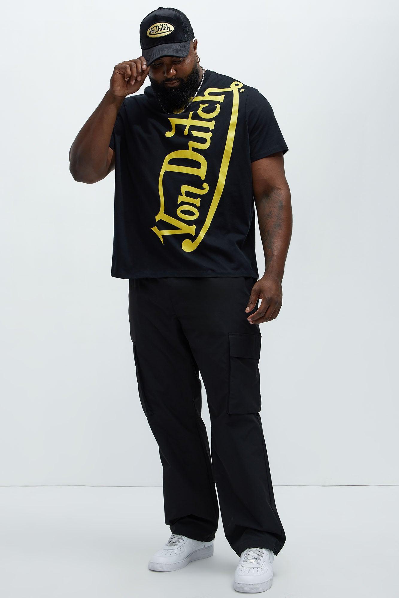 Von Dutch Blasted Short Sleeve Tee - Black/Yellow Product Image