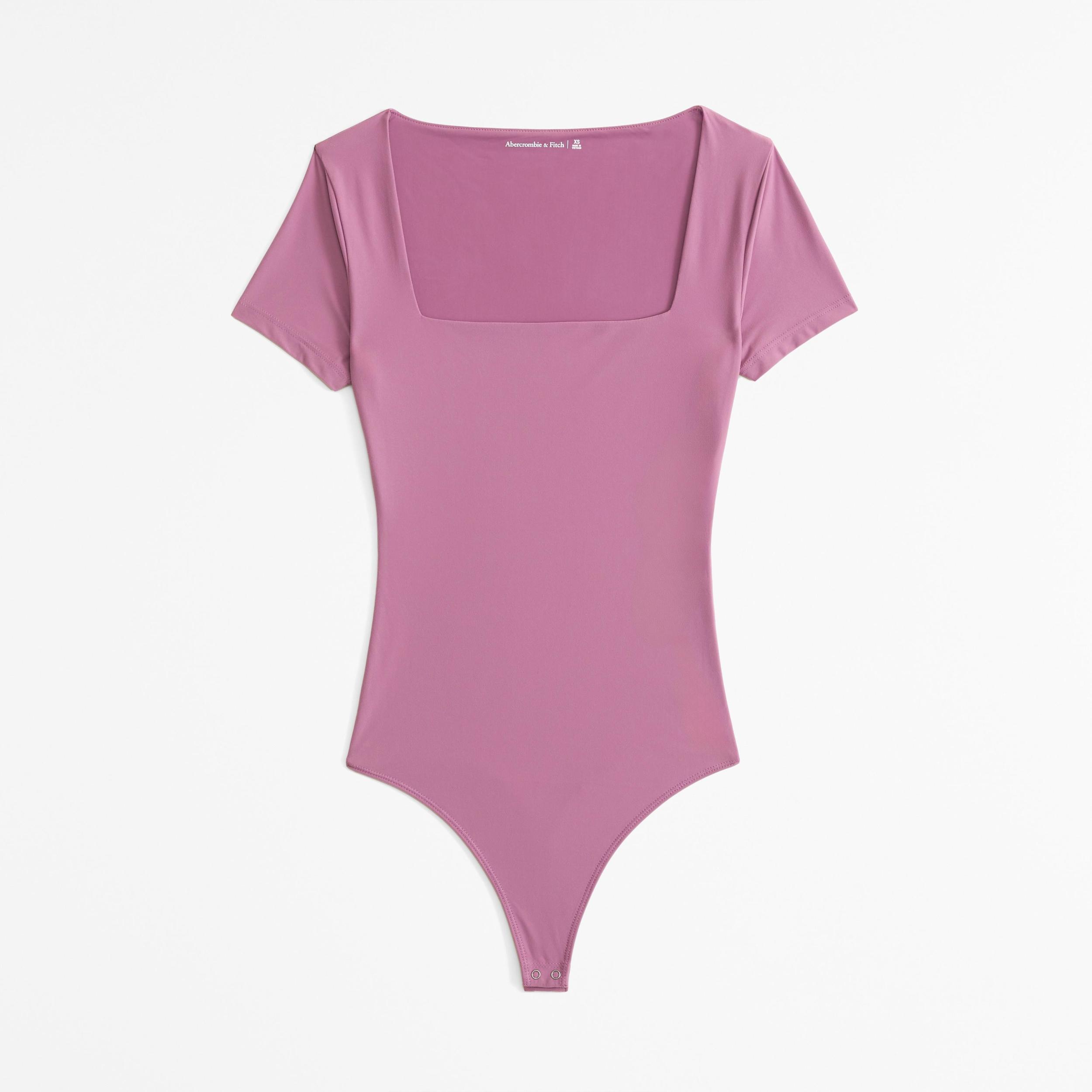 Soft Matte Seamless Short-Sleeve Squareneck Bodysuit Product Image