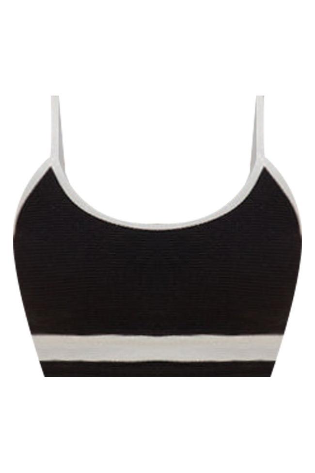 Do Not Disturb Black and White Color Block Bikini Top FINAL SALE Product Image