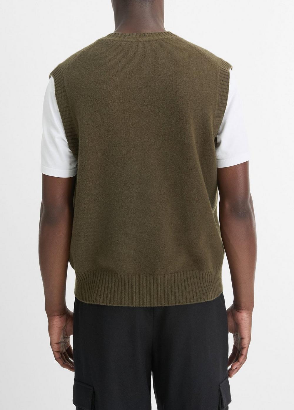 Mens Felted Merino Wool Sweater Vest, Light Night Moss, Size S Vince Product Image