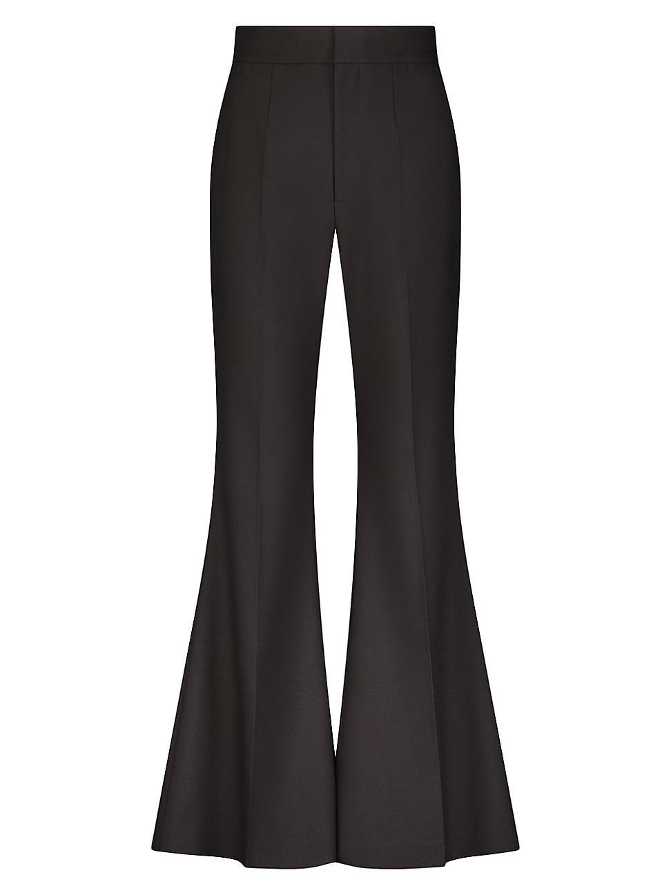 Womens Crepe Flared Trousers Product Image