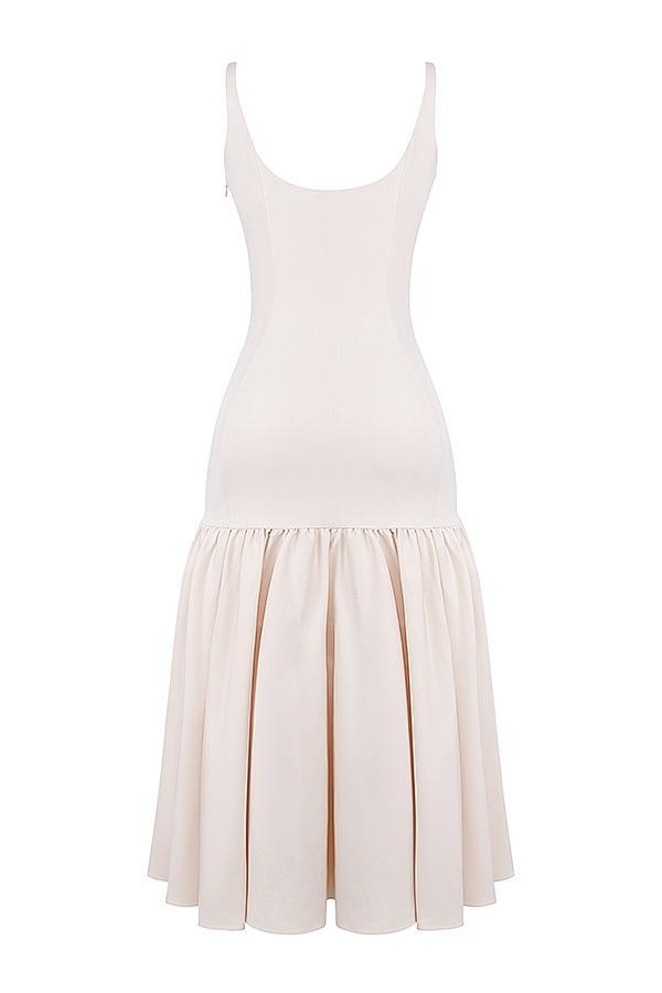 Amore  vintage cream dropped waist midi dress Product Image