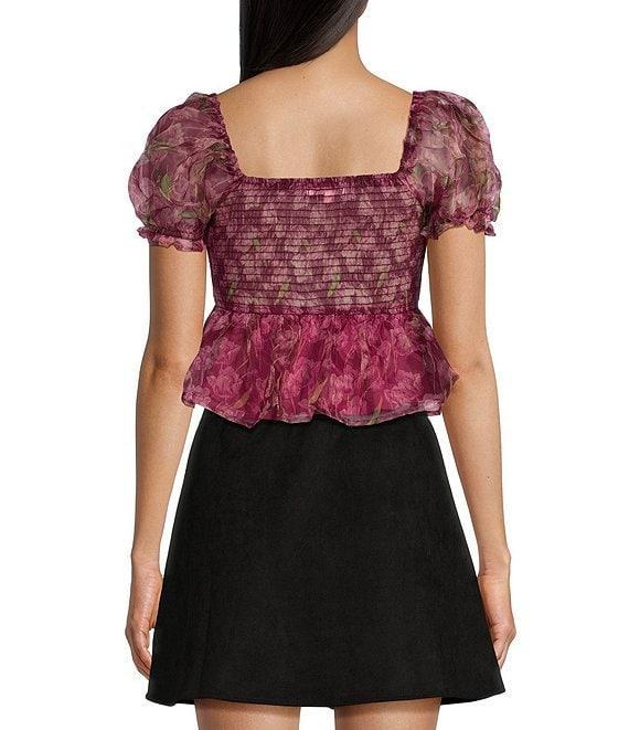 Coco + Jaimeson Short Sleeve Floral Puff Woven Top Product Image