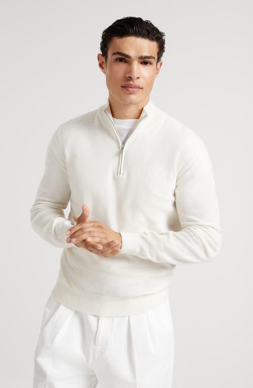 BRUNELLO CUCINELLI Men's Cashmere Turtleneck Sweater With Zipper In Panama Product Image