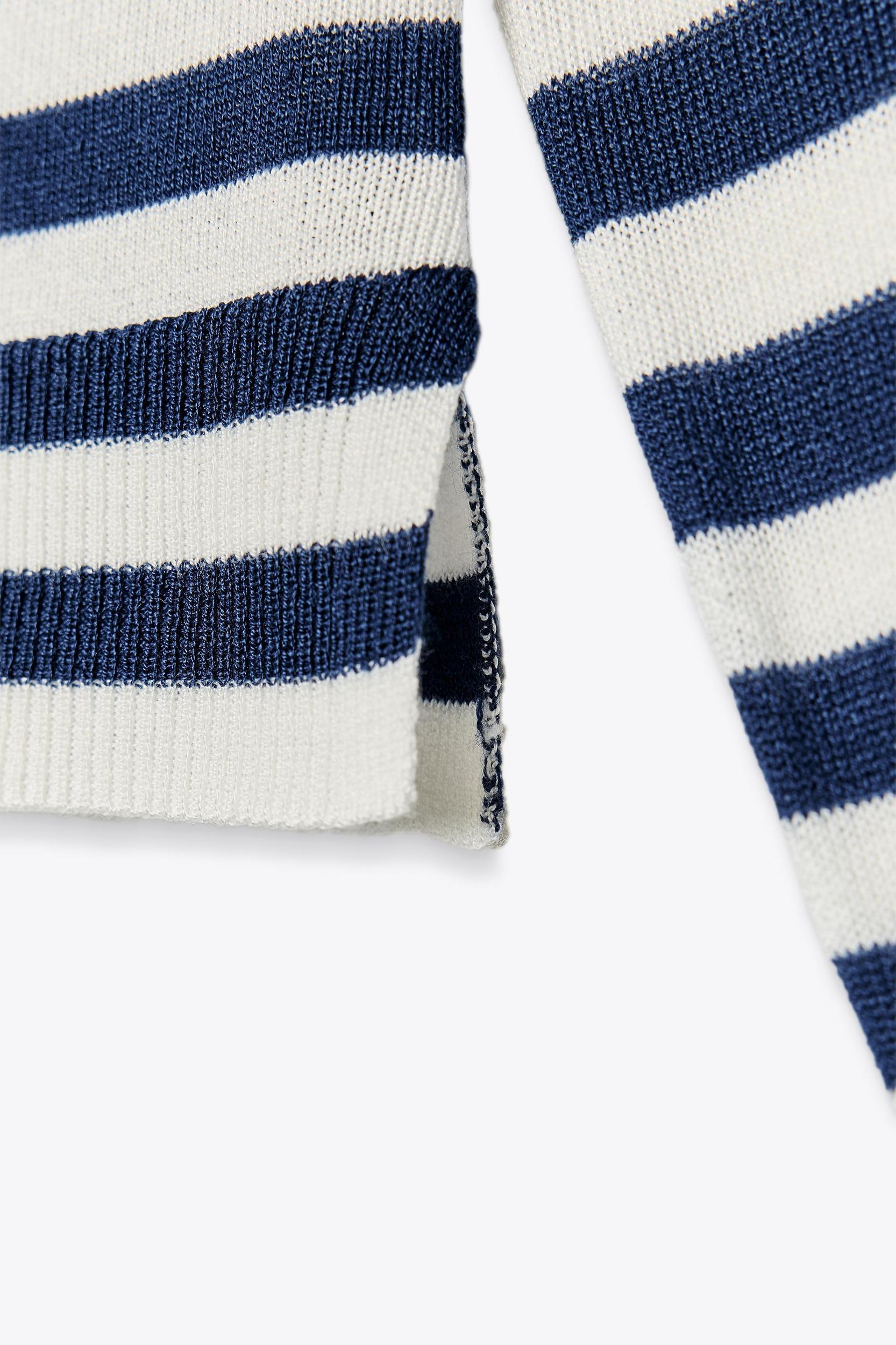 STRIPED FINE KNIT SWEATER Product Image