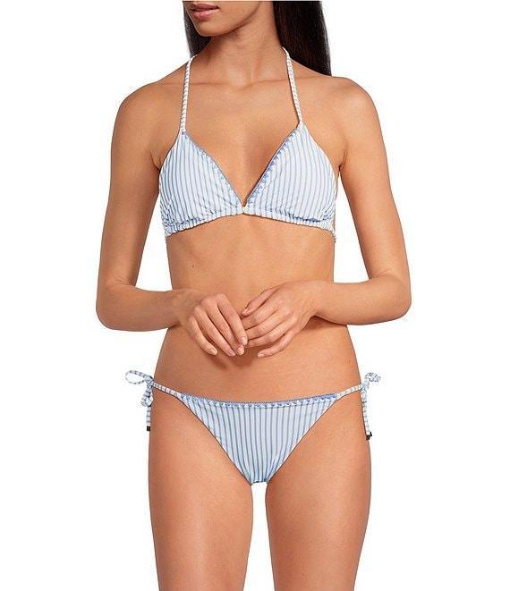 A Loves A Reversible Chevron Flower Tie Side Embroidered Swim Bottom Product Image