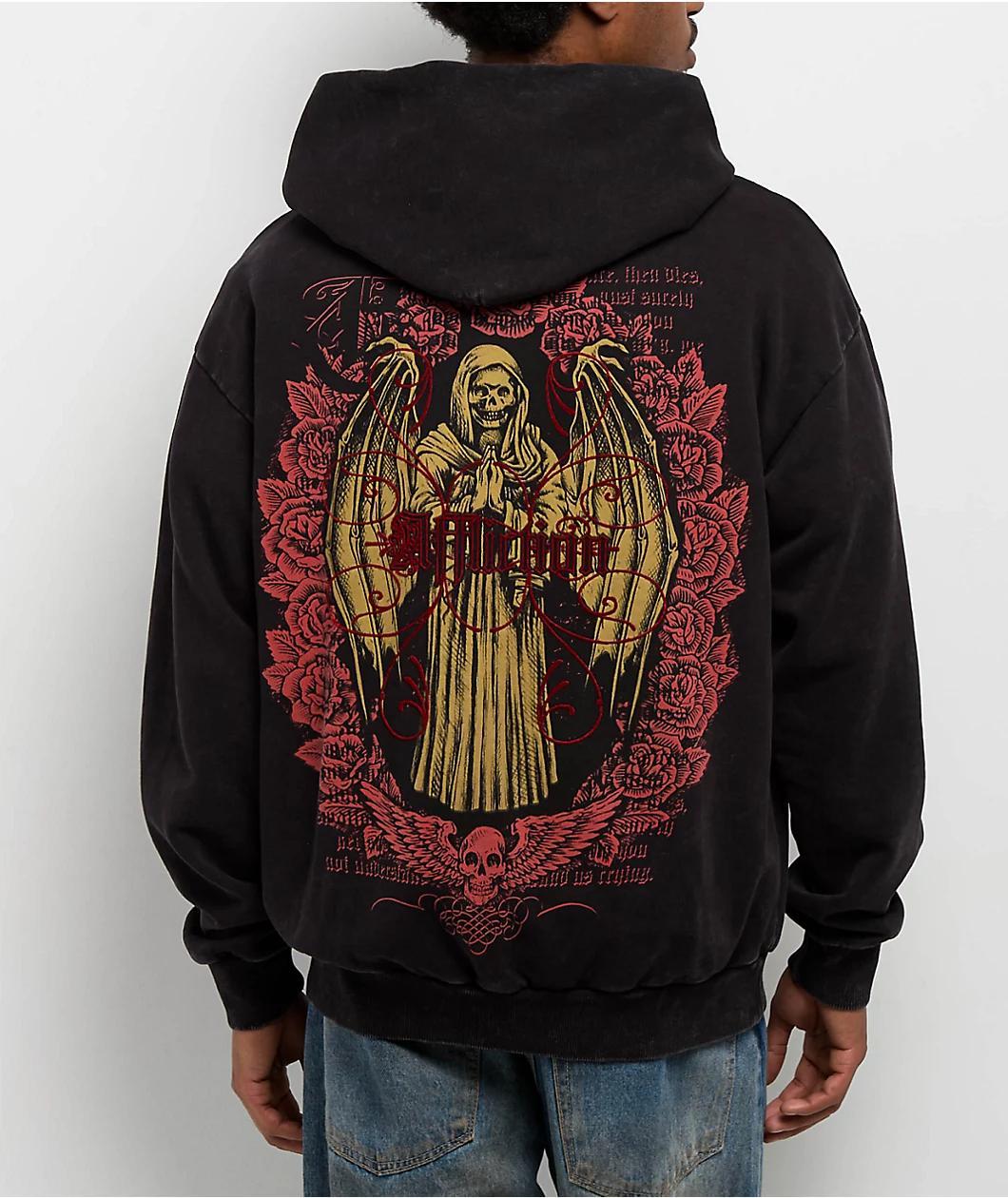 Affliction Prayer Black Wash Zip Hoodie Product Image