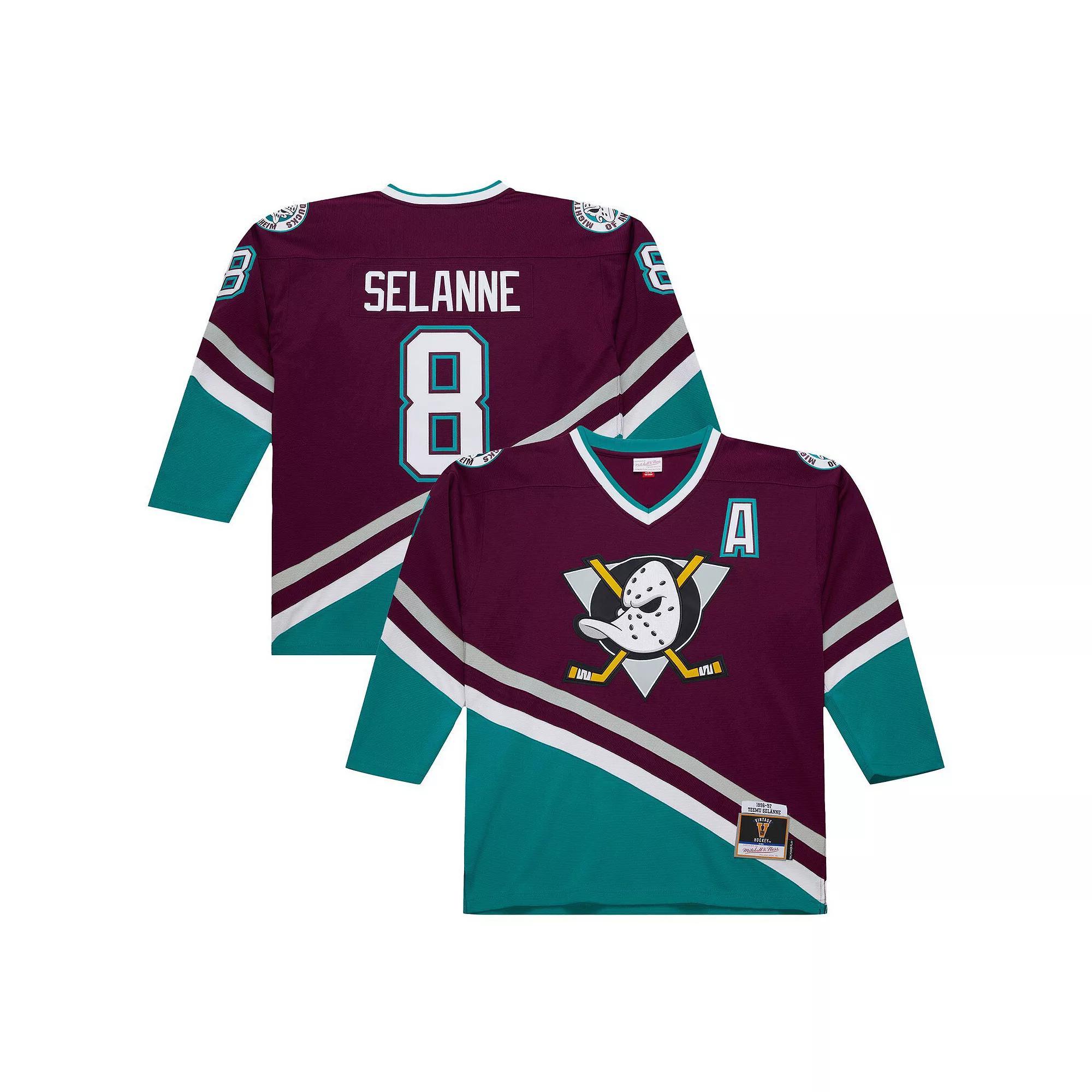 Men's Teemu Selanne Purple Anaheim Ducks 1996-97 Power Play Jersey, Size: 3XL, Dks Purple Product Image