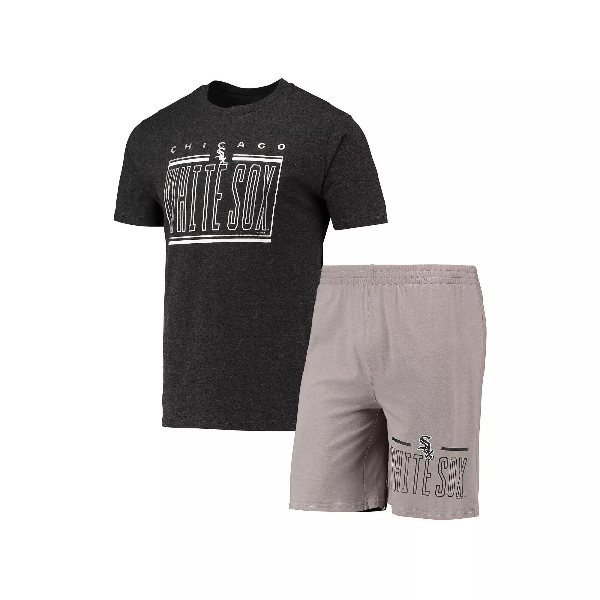 Men's Concepts Sport Gray/Black Chicago White Sox Meter T-Shirt and Shorts Sleep Set, Size: Small, Grey Product Image