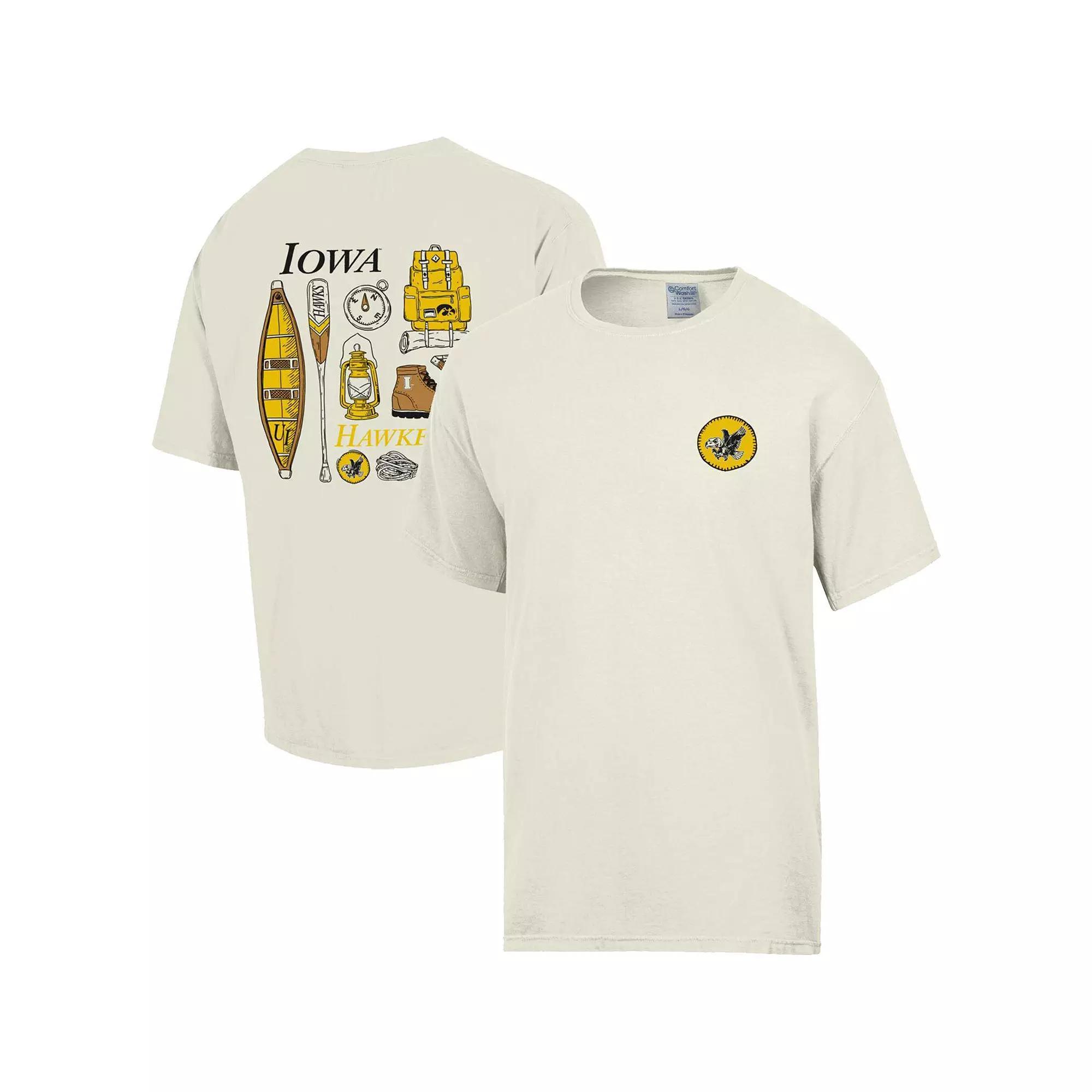 Mens Comfort Wash Cream Iowa Hawkeyes Camping Trip T-Shirt Product Image