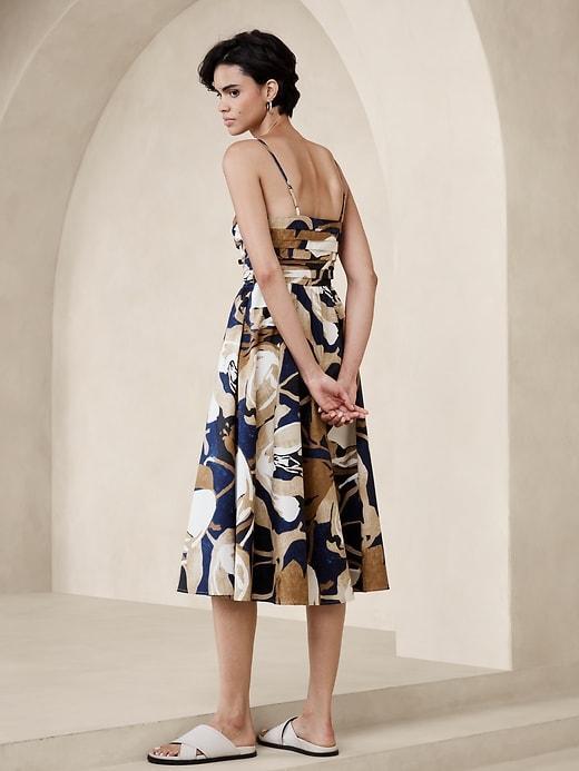 Poplin Gathered Midi Dress Product Image