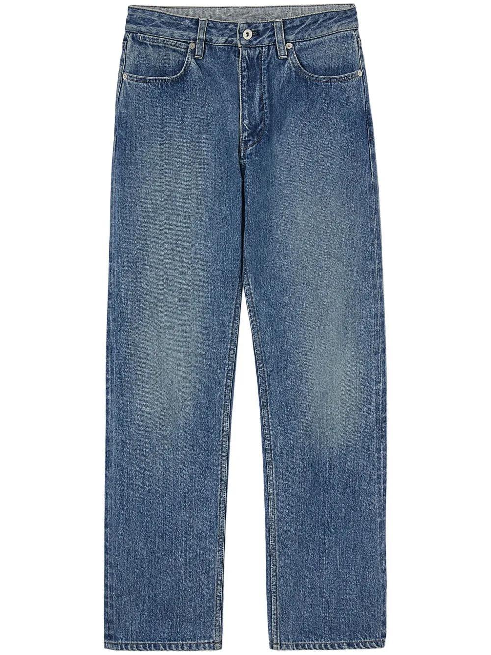 JIL SANDER Straight-leg-jeans Mit Logo-applikation In Blau Product Image