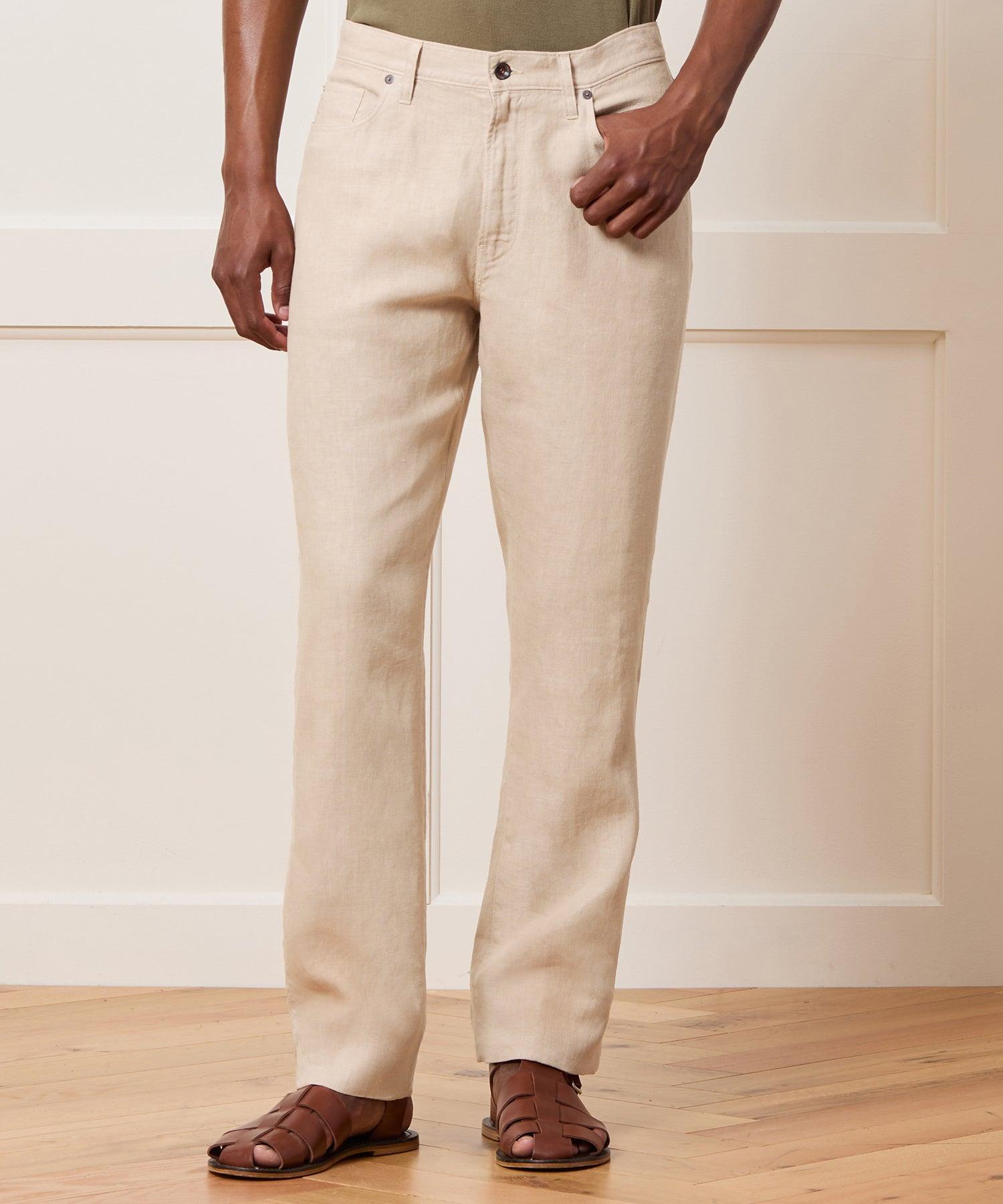 Straight Fit 5-Pocket Linen Pant Male Product Image